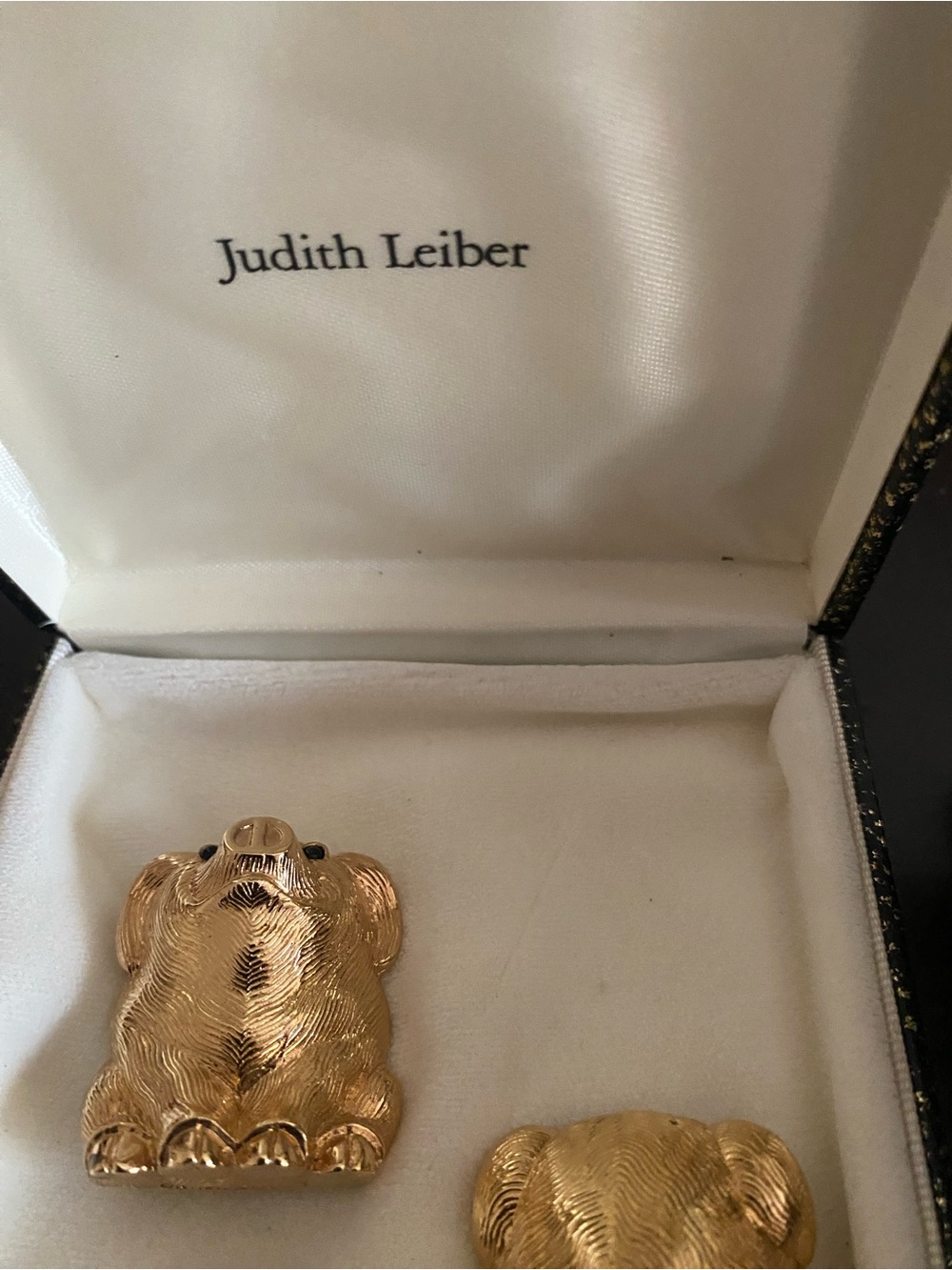Judith Leiber vintage Gold plated Pig 2 piece  brooch set. Never worn - Picture 2 of 7